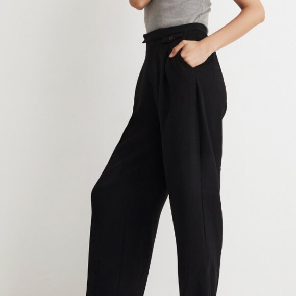 MadeWell Rosedale High-Rise Straight Pant in Crepe True Black size 4 - Picture 3 of 8